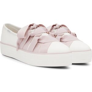 Keds white and pink bow slip on sneakers - size 7.5